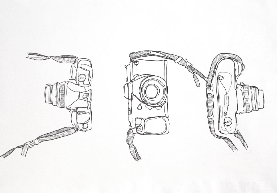 Art, orthographic drawing of a camera by Maya Walker