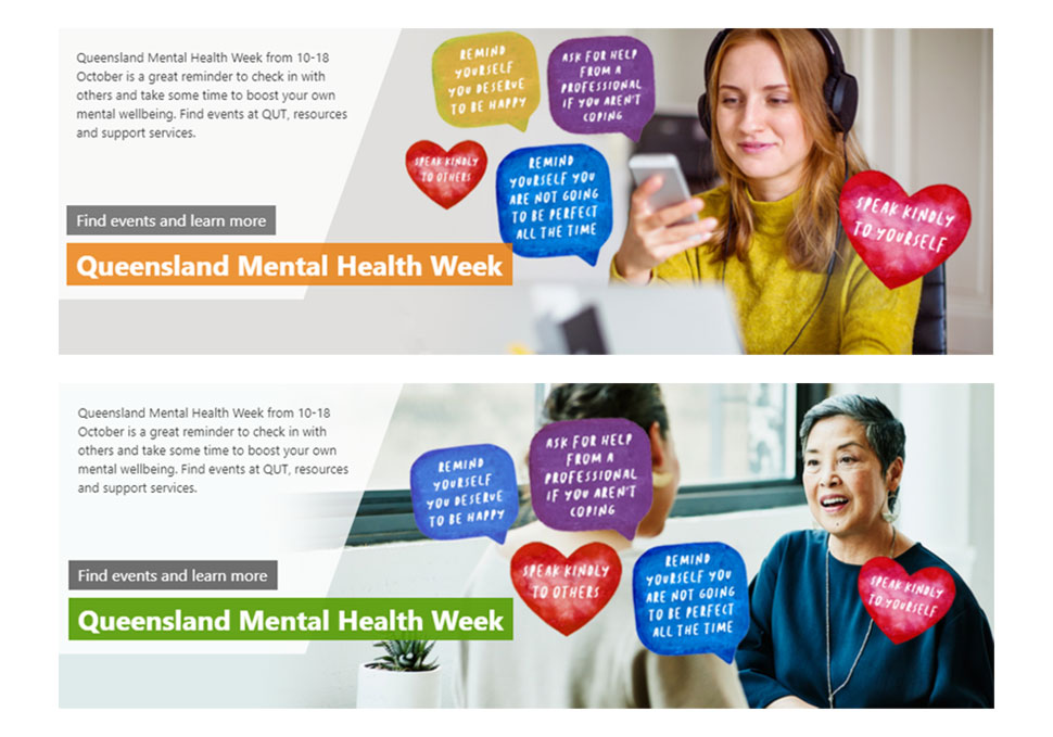 Communication, Mental Health Week web banners