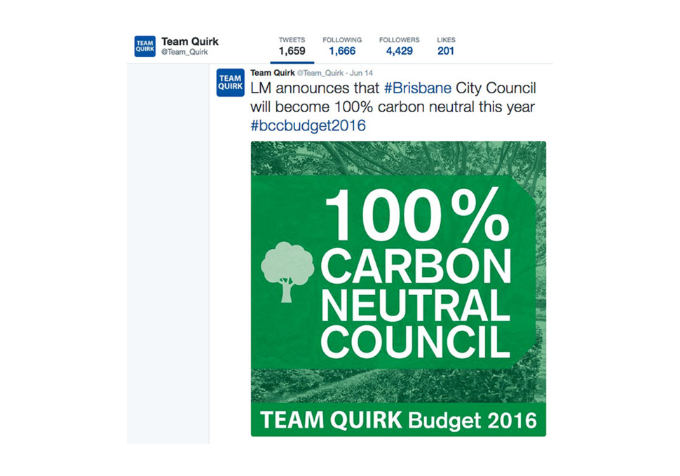 Graphic design, Brisbane City Council Budget 2016 shareable on Twitter by Maya Walker
