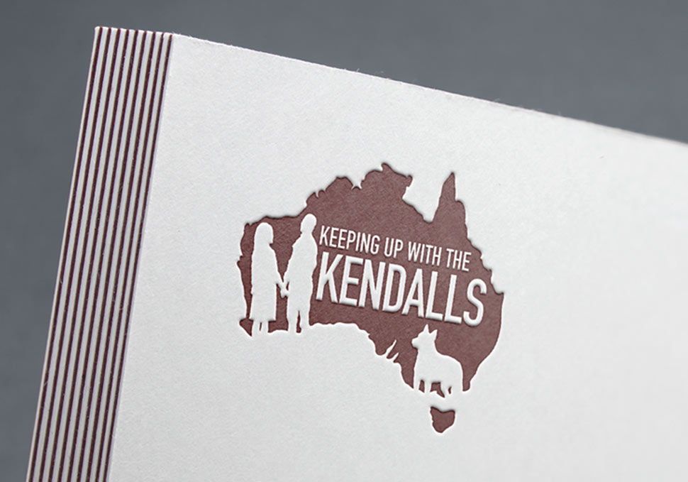Graphic design, Keeping up with the Kendalls logo on leterpress stationery design by Maya Walker