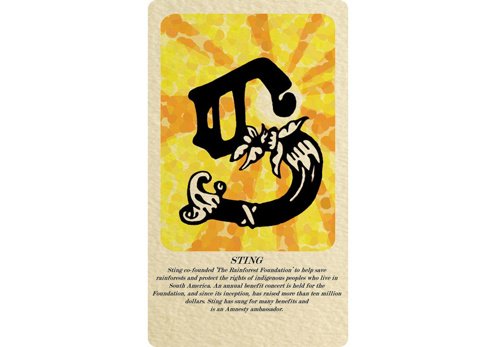 Graphic design, front of solace card featuring Sting design by Maya Walker