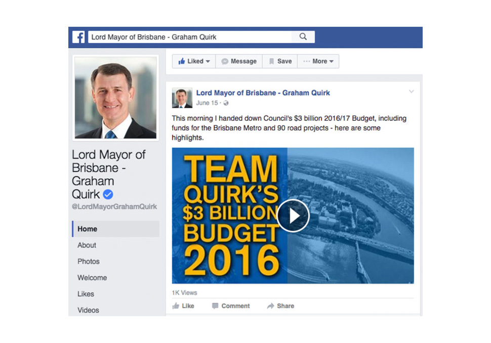 Graphic design, Brisbane City Council Budget 2016 video on Facebook by Maya Walker