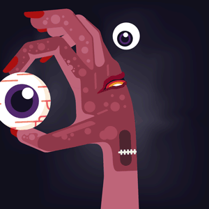 Graphic design, Curry Horror Iso IV: Halloween event promotion by Maya Walker