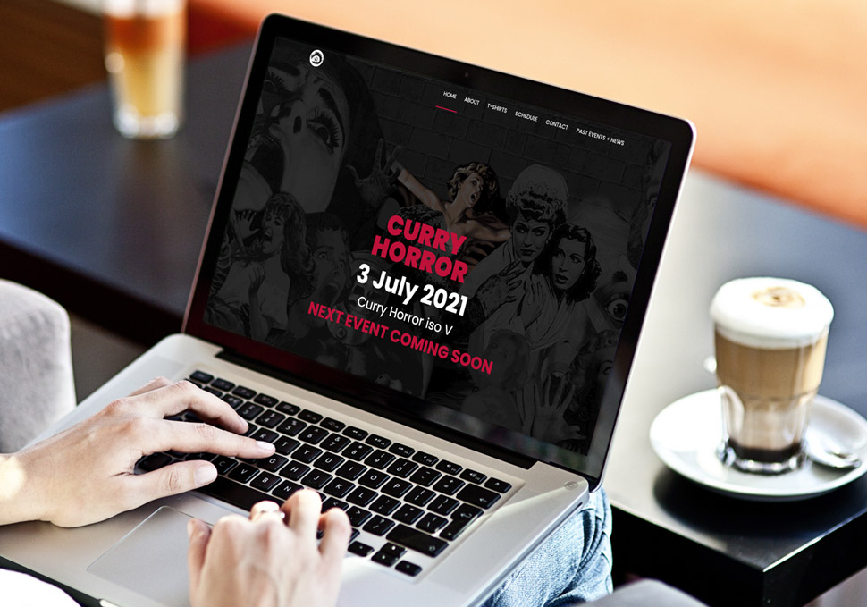 Graphic design, Curry Horror website by Maya Walker