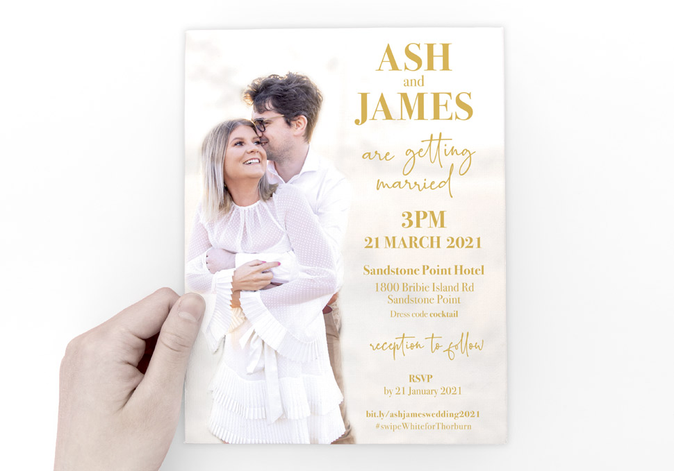 Graphic design, Wedding print invitation by Maya Walker