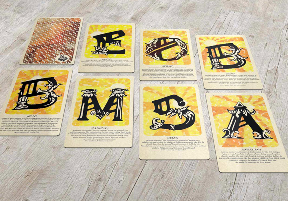Graphic design, 8 solace cards featuring front and back designs by Maya Walker