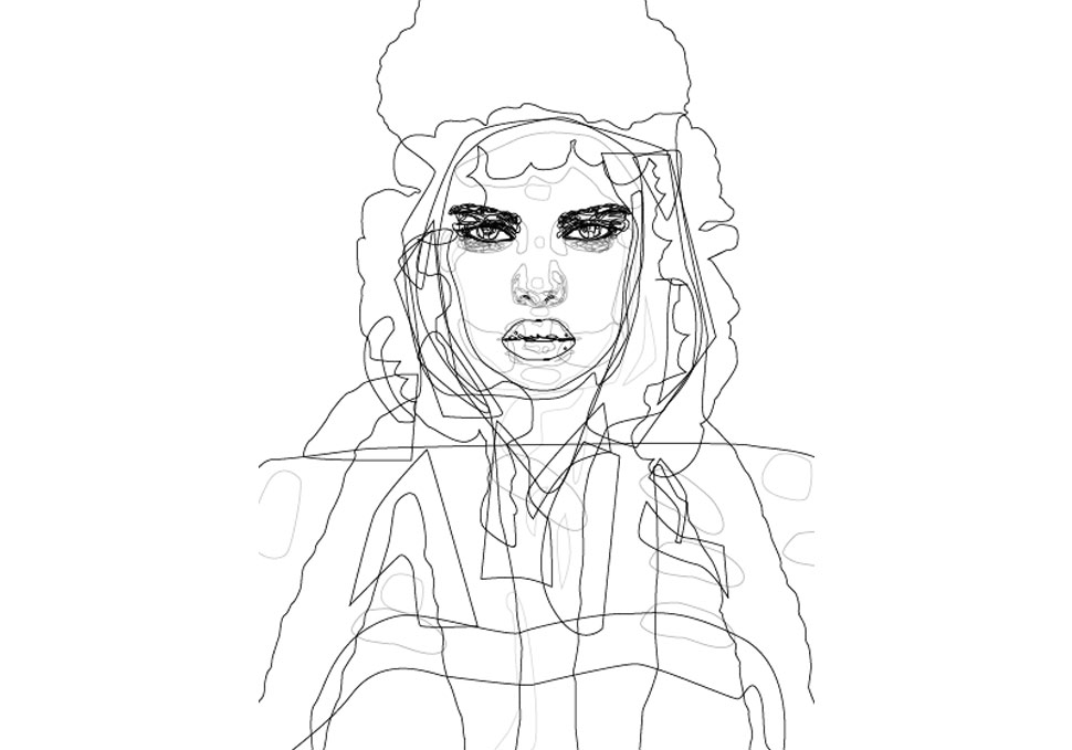 Graphic design, wireframe view of vector illustration by Maya Walker